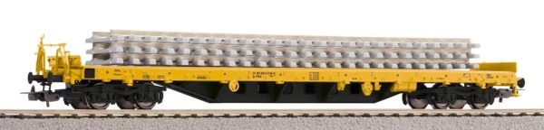 Piko 24501 - H0 - Flachwg. Rs Bauzug, Ep.VI, beladen mit Betonschwellenstapel
