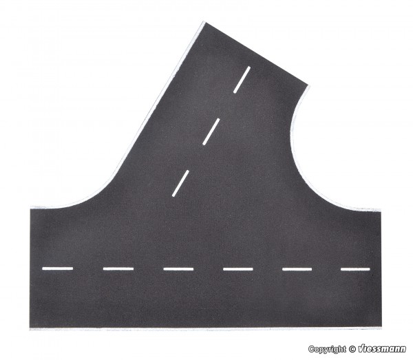 Vollmer 48262 - H0 - Straßenplatte Asphalt, 60°-Einmündung, L 22 x B 19,5 cm