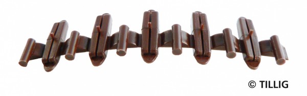 Tillig 85502 - H0/TT - Isolierschienenverbinder braun, Beutel mit 20 Stk.