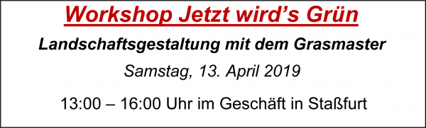 MoBaLa-Sft - Workshop 04 - Jetzt wird’s Grün am Samstag, 13.04.2019