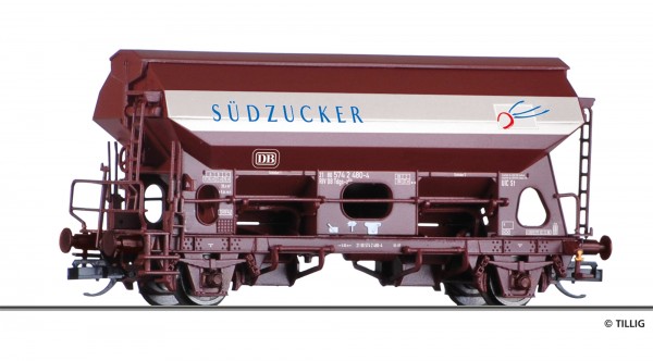 Tillig 17563 - TT - Schwenkdachwagen Tds 930 „Südzucker“ der DB, Ep. IV