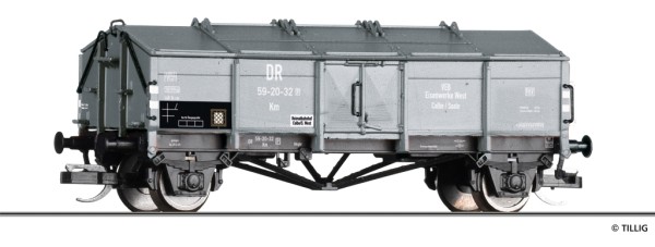 Tillig 502701 - TT-Club - Klappdeckelwagen Km "VEB Eisenwerke West", DR, Ep.III