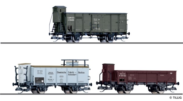 Tillig 01053 - TT - Güterwagenset der CES, DRG und BBÖ, bestehend aus einem gedeckten Güterwagen der