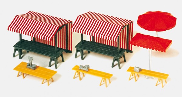 Preiser 17500 - H0 - Markstände & Marktschirme