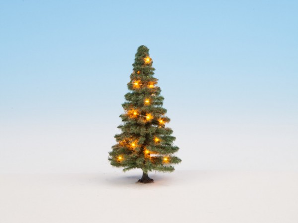 Noch 22121 - Beleuchteter Weihnachtsbaum, grün, mit 20 LEDs, 8 cm hoch