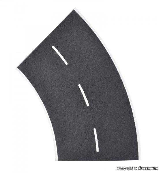 Vollmer 48265 - H0 - Straßenplatte Asphalt, 45°-Kurve, Radius 12 cm