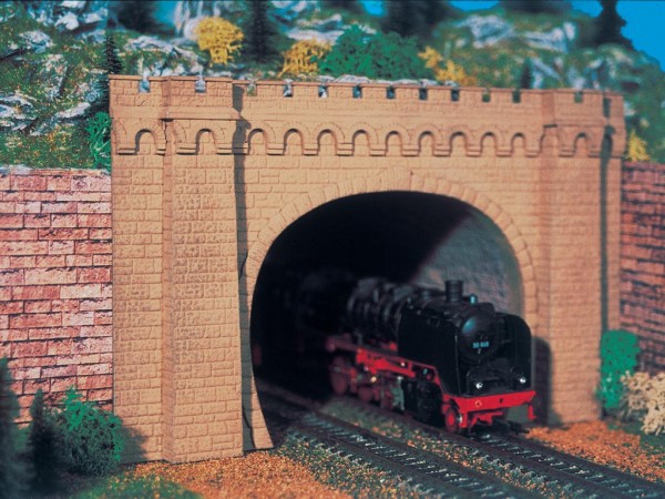 Vollmer 42506 - H0 - 2x Tunnelportal Moseltal, zweigleisig, L 21,6 x B 1 x H 13,7 cm