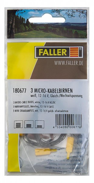 Faller 180677 - 3 Micro-Kabelbirnen weiß