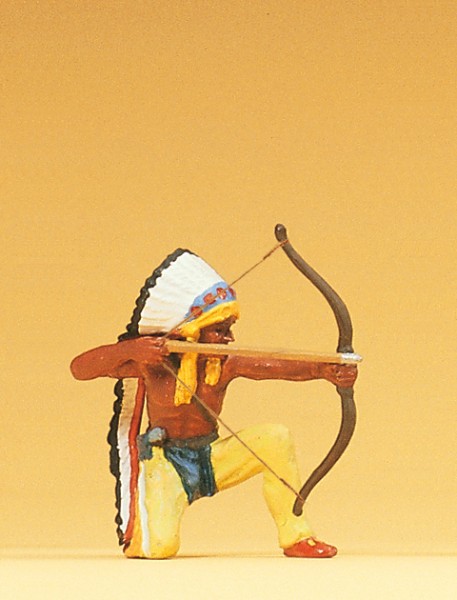 Preiser 54614 - 1:25 - Indianer kniend mit Bogen
