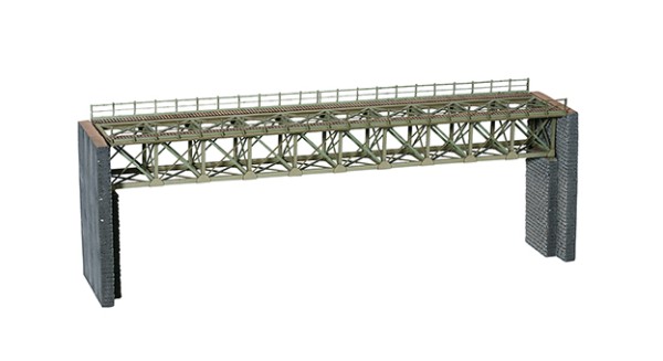 Noch 67020 - H0 - Stahlbrücke mit Brückenköpfen, 372 x 75 x 128 mm