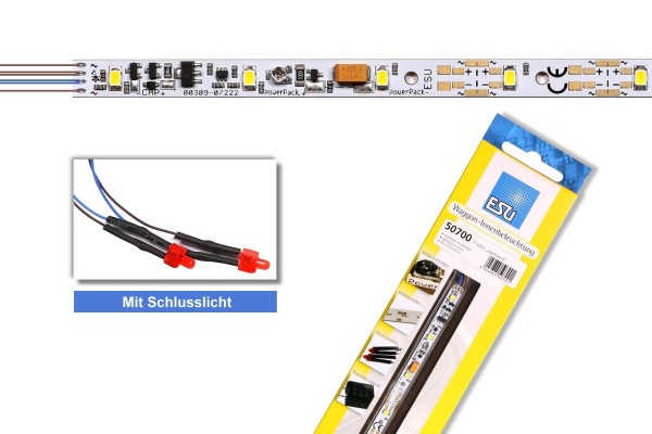 ESU 50700 - Innenbeleuchtungs-Set mit Schlusslicht, 255mm, 11 LEDs, "Warm White"