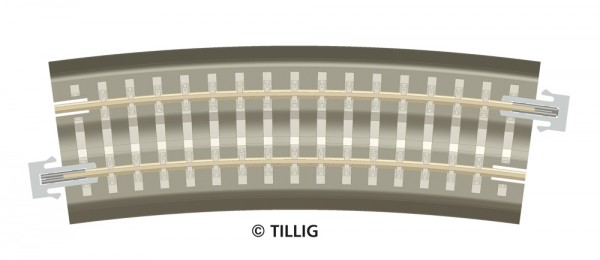 Tillig 83782 - TT - 1x BG-B BR 3-ü: Gebogenes Gleis, R 396 mm Übergang