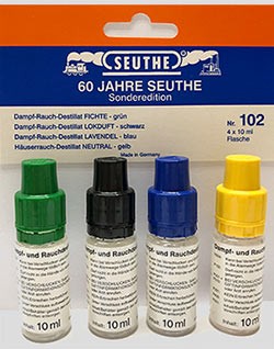 Seuthe Nr 102 - Set Dampf-Rauch-Destillat 4 x 10ml - Flasche Sonderedition "60 Jahre Seuthe"
