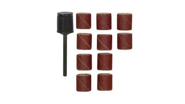 Proxxon 4528978 - Schleifbänder Ø 14 mm, 10 Stück Korn 120, mit Schleifzylinder
