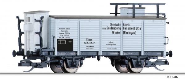 Tillig 95892 - TT - Flüssiggaswagen „Chem. Fabrik Goldenberg, Geromont & Cie. Winkel“, der KPEV