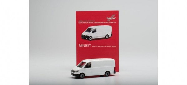 Herpa 013857 - H0 - MiKi MAN TGE Kasten Flachdach, weiß