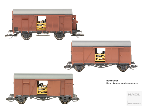 Hädl 115613 - TT - 3er-Set: Transport Kühe, DR, Ep. III Güterwagen-Sammlerset 7