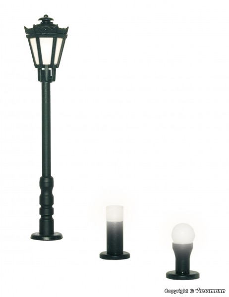 Viessmann 6160 - H0 - Gartenleuchten-Set 3 Leuchten schwarz