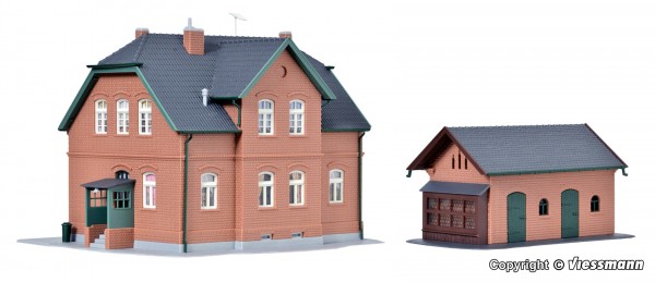 Kibri 38192 - H0 - Werkswohnhaus in Bottrop mit Nebengebäude