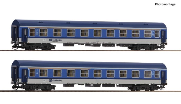 Roco 6280019 - TT - 2er Set Y/B 70 CD Reisezugwagen, der EP VI