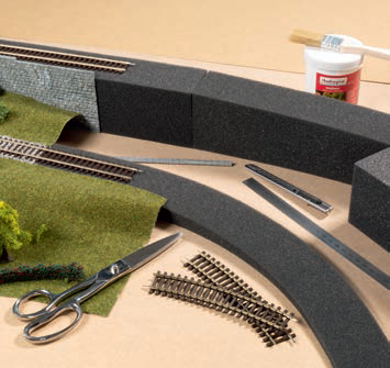 Auhagen 44598 - N - 4x Bahndammverlängerung – Schaumstoff