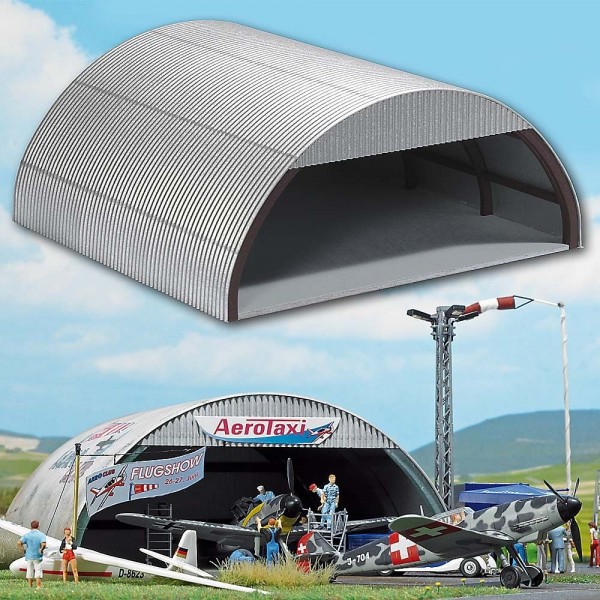 Busch 1408 - H0 - Flugzeughangar, 150 x 145 x 65 mm