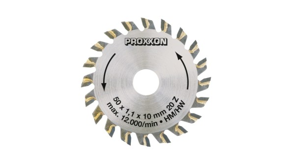 Proxxon 4528017 - Kreissägeblatt, hartmetall-bestückt, 50 mm (20 Zähne)