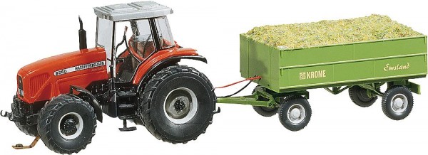 Faller 161536 - H0 - Traktor MF mit Anhänger