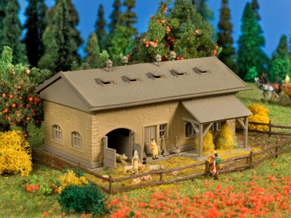 Vollmer 47723 - N - Schweinestall mit Schweinen