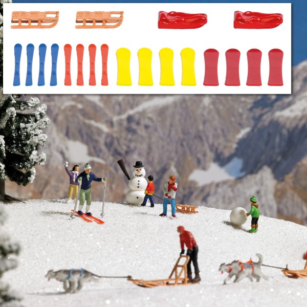 Busch 7769 - H0 - Schlitten und Skier