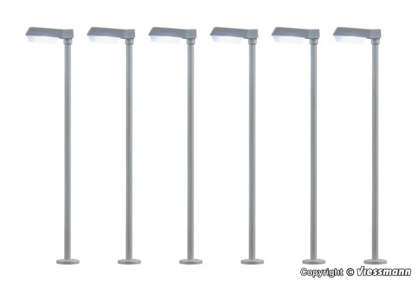Viessmann 64976 - N - Straßenleuchte modern, LED weiß 5+1, 55 mm