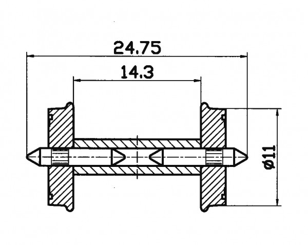 Roco 40267 - H0 - DC Radsatz RP25 get.Ach.11mm