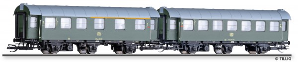 Tillig 01015 - TT - Reisezugwagen-Paar der DB, bestehend aus 1./2.Kl. & 2.Kl. Wagen