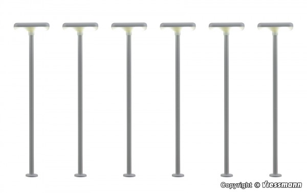 Viessmann 63646 - H0 - Bahnsteigleuchte, 2 LEDs weiß 5+1