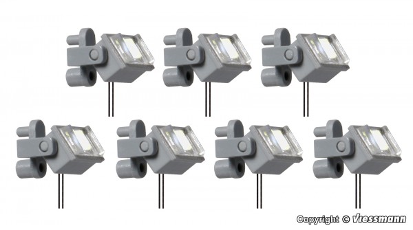 Viessmann 6339 - H0 - 7 Deckenstrahler, LED weiß, L 0,5 x B 0,3 cm