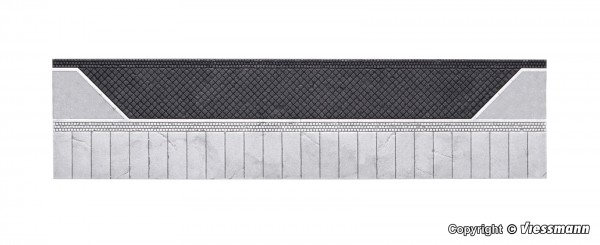 Vollmer 48251 - H0 - Seitenstreifen mit Parkbucht für 3 PKWs, L 27,3 x B 6,6 x H 0,2 cm