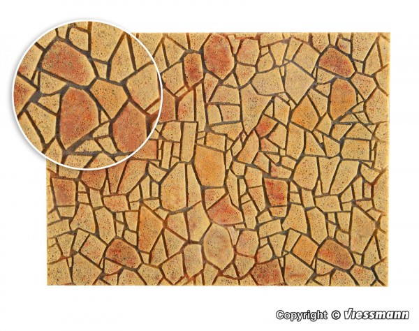 Vollmer 48727 - 0 - Polygonalplatte, mediterran, L 54 x B 16,3 cm