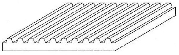 Evergreen 514525 - 1x Wellblech, 300 x 600 x 1,0 mm, Raster 0,75 mm