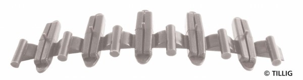 Tillig 86101 - H0/TT - Isolierschienenverbinder grau, Beutel a 20 Stk.