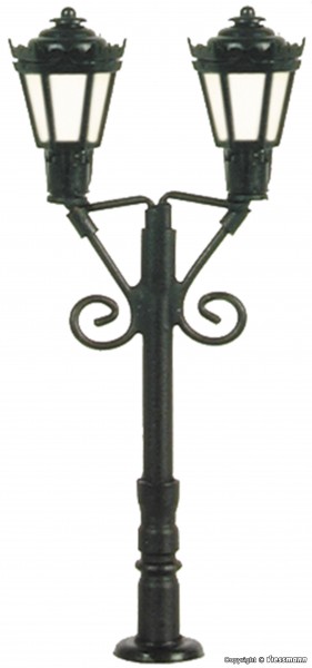 Viessmann 6473 - N - Parklaterne zweiflammig schwarz, 37 mm