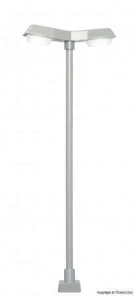 Viessmann 60971 - H0 - Straßenleuchte modern doppelt mit Kontaktstecksockel, 2 LEDs weiß, 10 cm