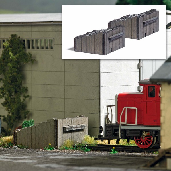 Busch 8189 - N - 2x Echtholz-Prellböcke, 24 x 22 x 15 mm