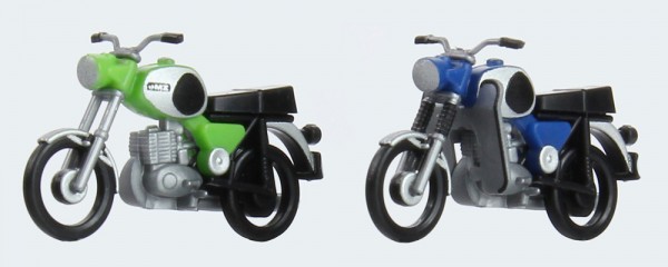 Kres 11251 - TT - 2 Motorräder MZ TS 250, blau und grün