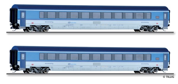 Tillig 01060 - TT - Reisezugwagenset der CD, bestehend aus 2 Reisezugwagen 2. Klasse Bpmz 891, Ep.VI