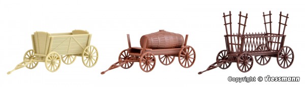 Kibri 15703 - H0 - Landwirtschaftliche Anhänger Oldies, 3 Stk.