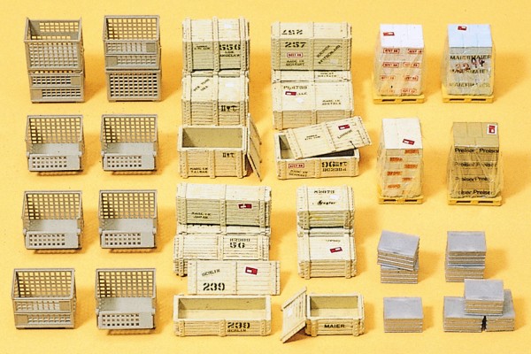 Preiser 17110 - H0 - Gitterboxpaletten und anderes Ladegut