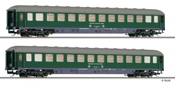 Tillig 01760 - TT - Reisezugwagen-Set "USTC-Militärzug 2" der DB, IV - ***Auslaufartikel***