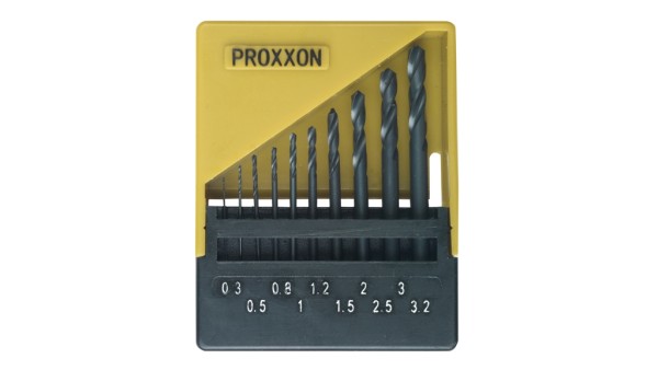 Proxxon 4528874 - HSS Spiralbohrersatz, DIN 338, 0,3 bis 3,2 mm (10-teilig)