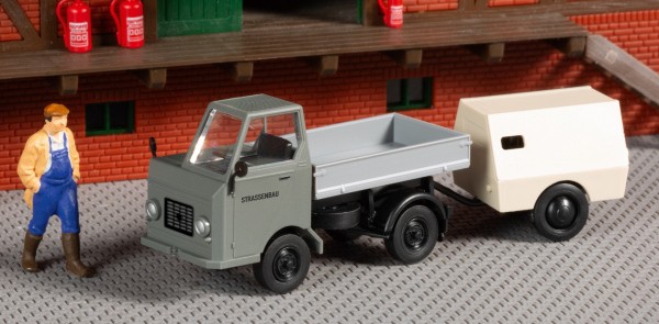 Auhagen 40512 - TT - Multicar M22 Pritsche mit Kompressoranhänger