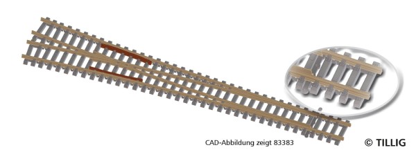 Tillig 83334 - TT - EW2 links 15°, Betonschwelle